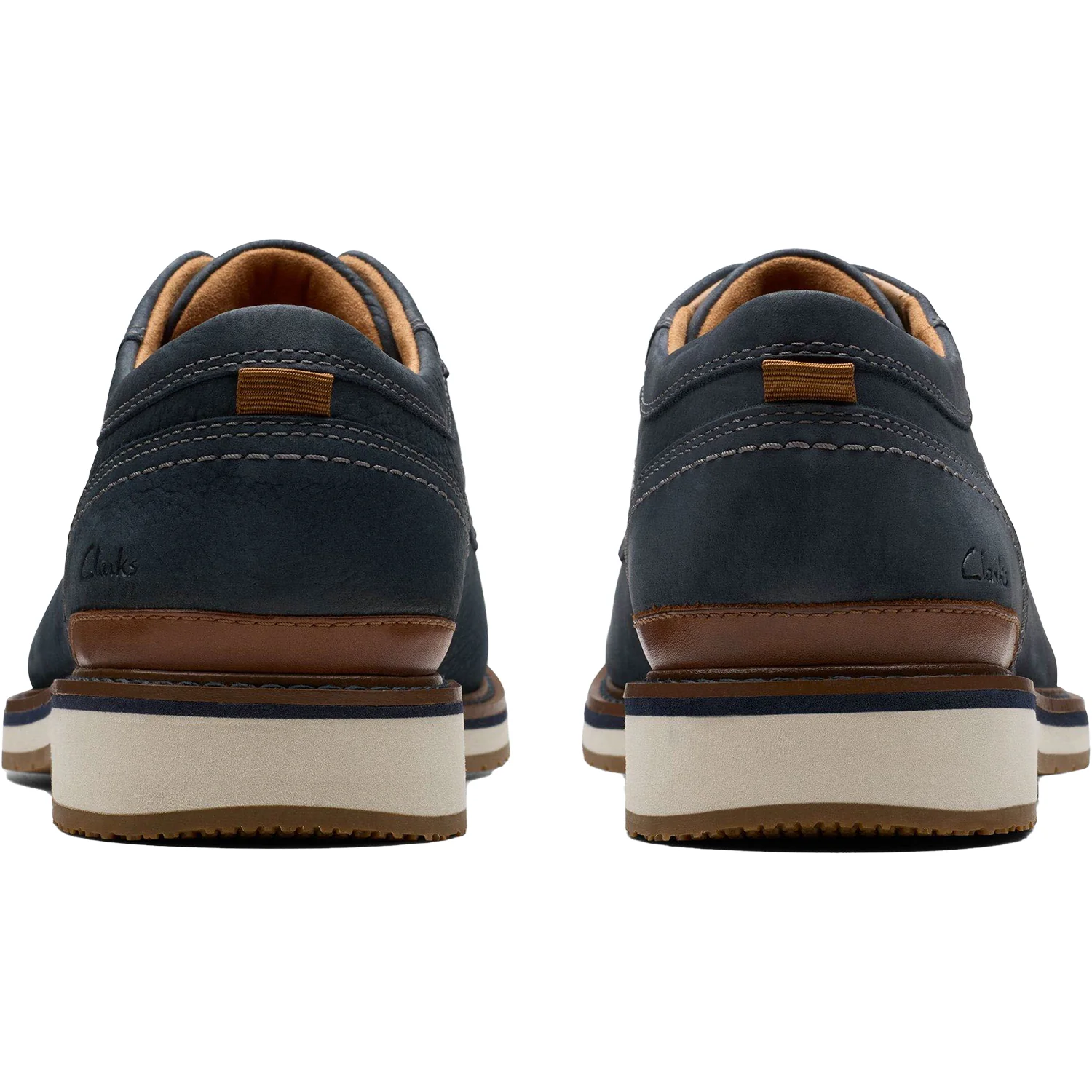 Clarks Monahan Plain Men's Dress Shoes Navy Nubuck - Image 6