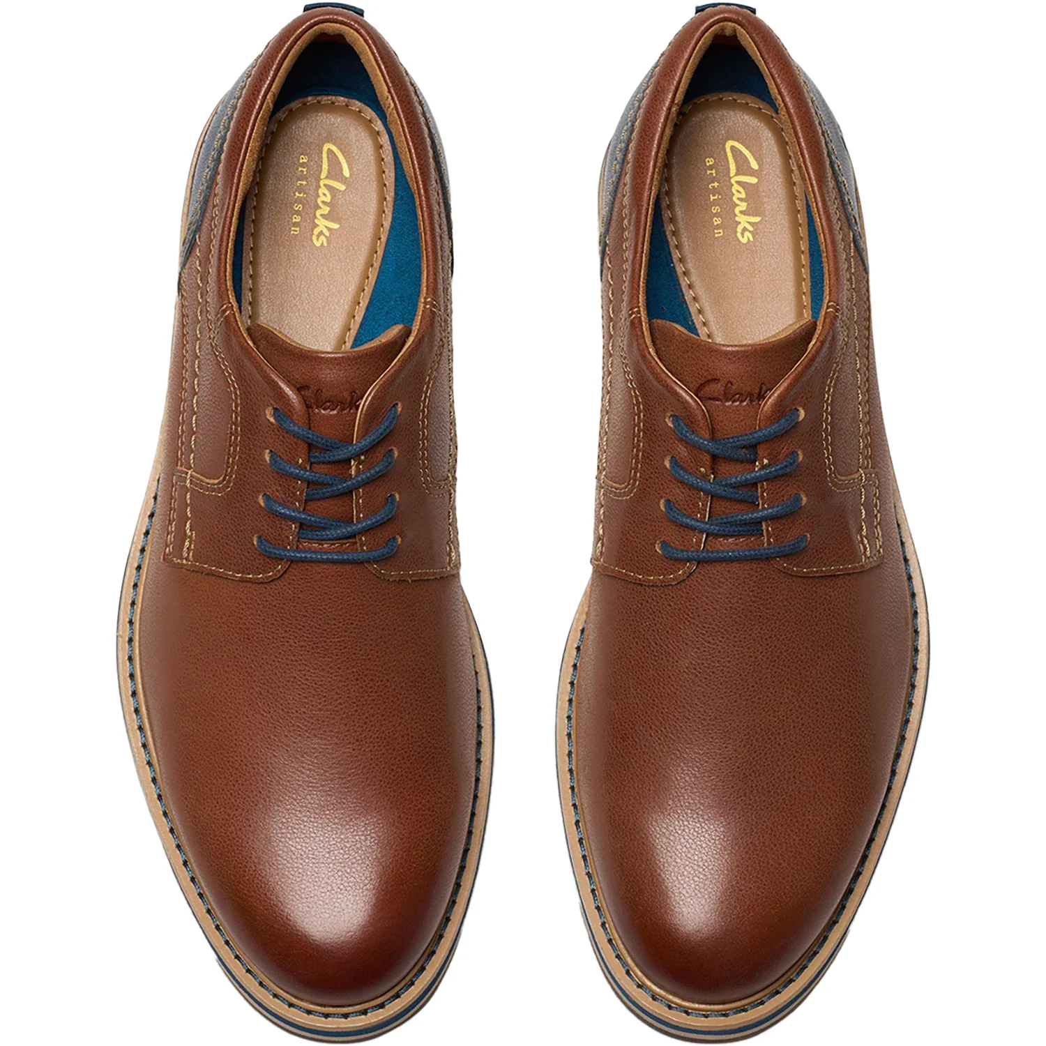 Clarks Monahan Plain Men's Dress Shoes Tan Leather - Image 2