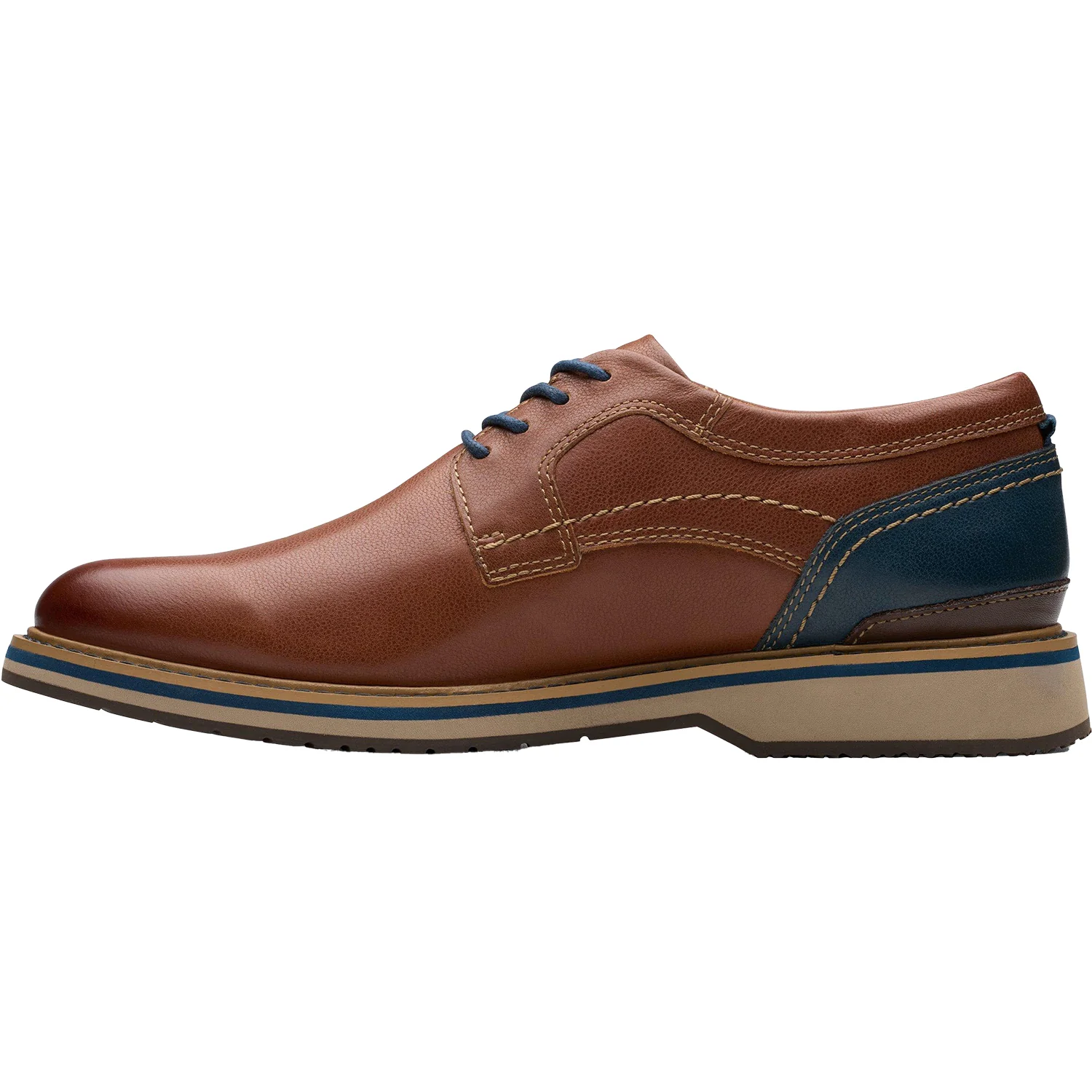 Clarks Monahan Plain Men's Dress Shoes Tan Leather - Image 3