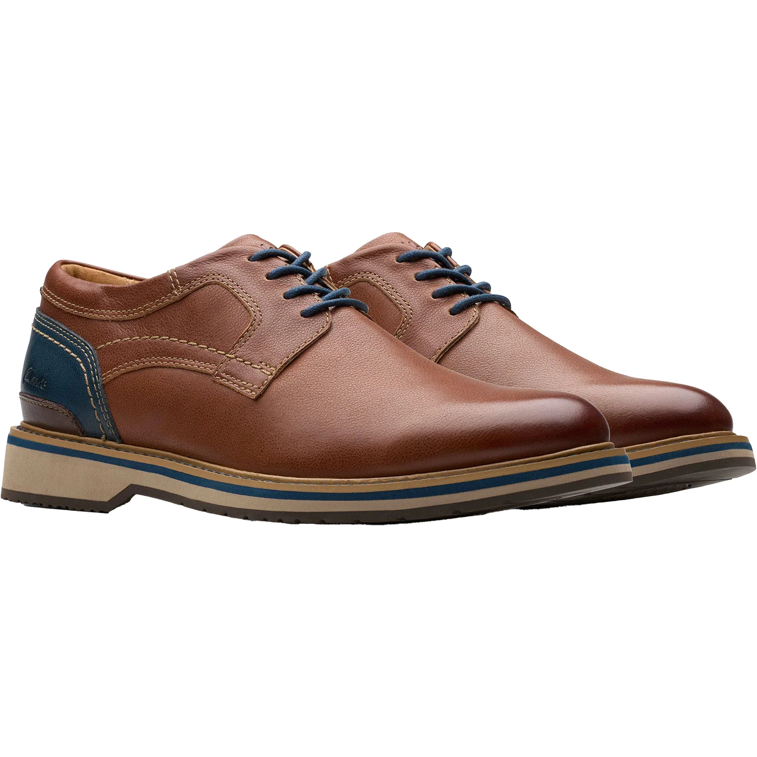 Clarks Monahan Plain Men's Dress Shoes Tan Leather - Image 5