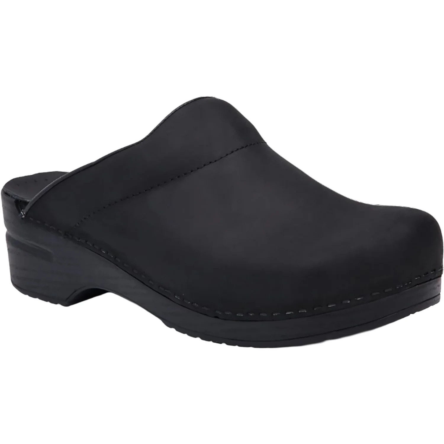 Dansko Karl Men's Open-Back Clogs Black Oiled Leather