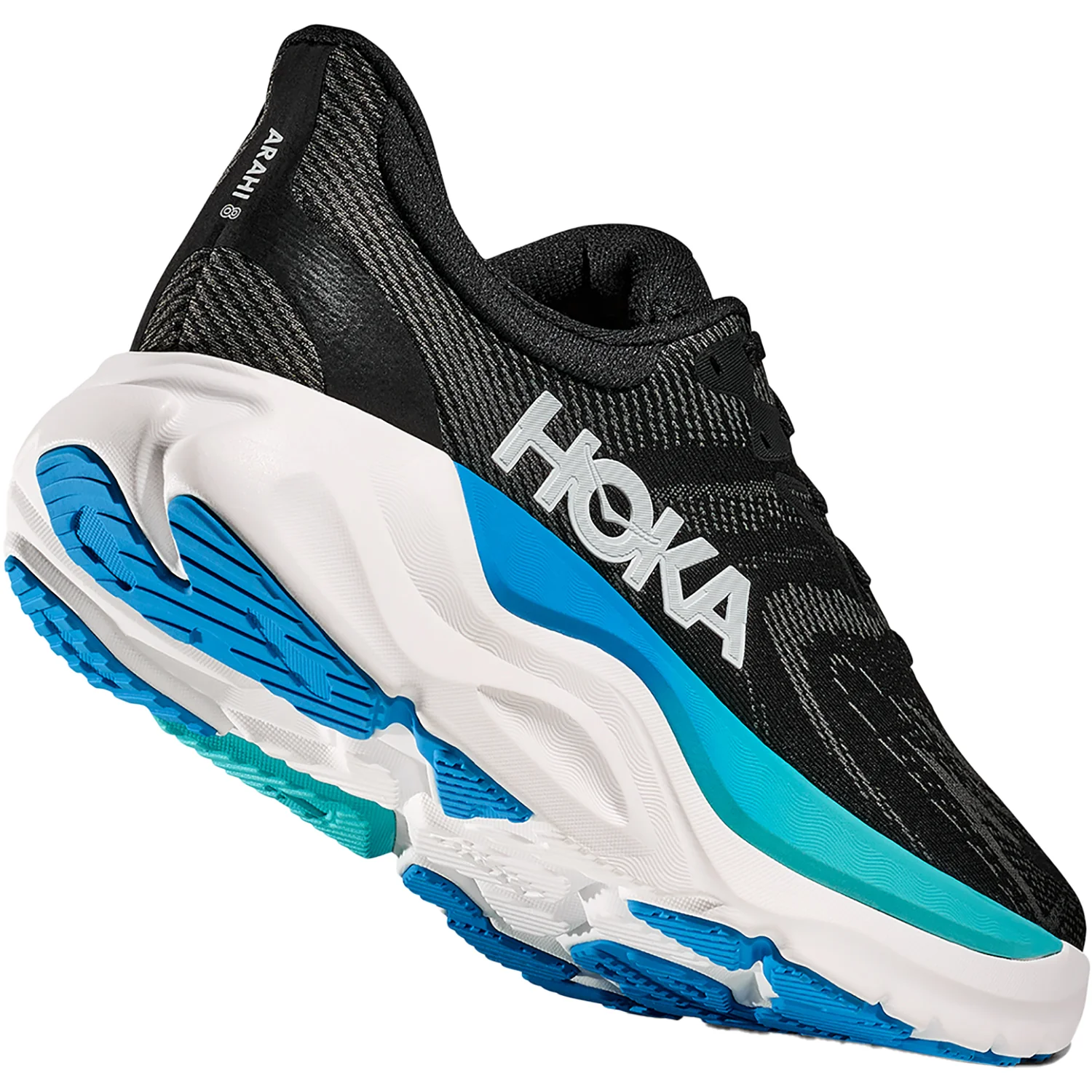 Men's Hoka Arahi 8 Men Black/Skyward Blue - Image 6