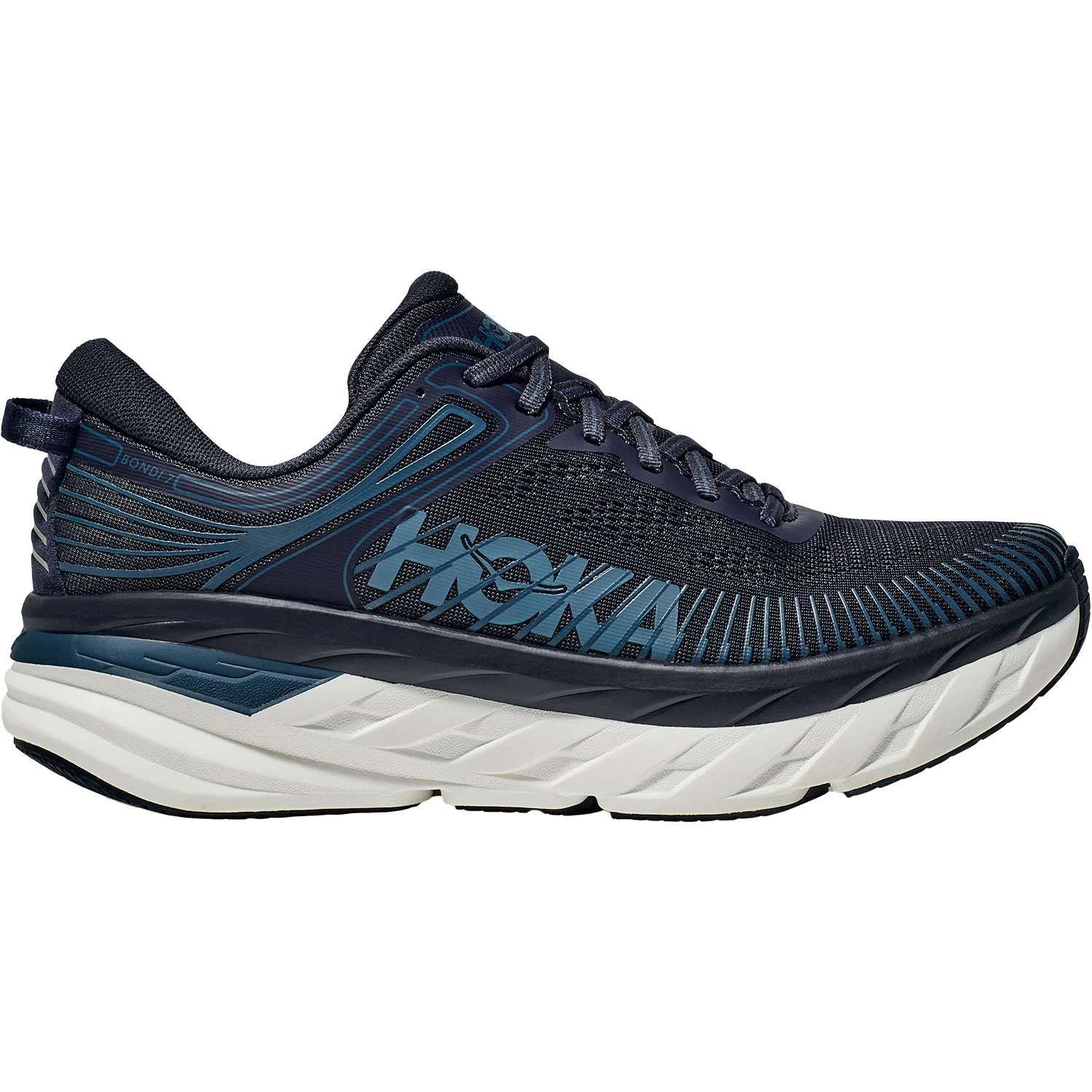 Hoka Bondi 7 Outerspace Mesh (Neutral Support) Men's Road Running Shoes OuterSpace/White Mesh