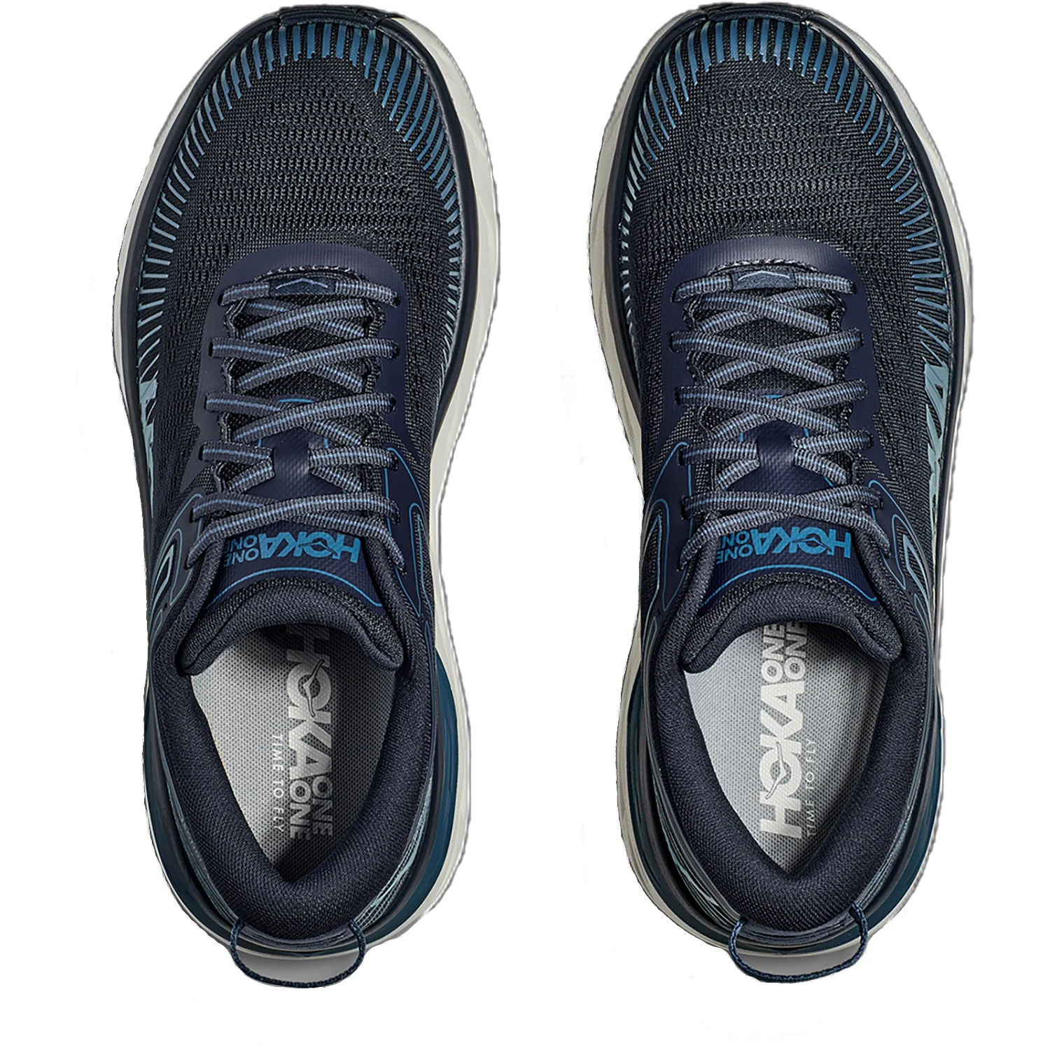 Hoka Bondi 7 Outerspace Mesh (Neutral Support) Men's Road Running Shoes OuterSpace/White Mesh - Image 2