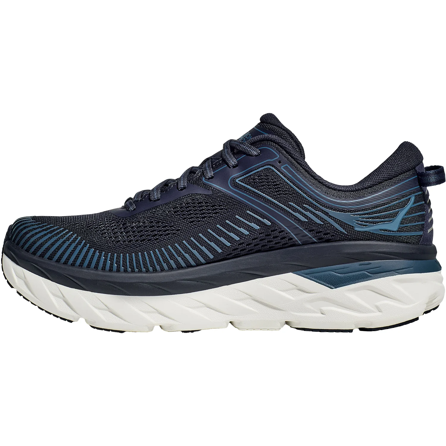Hoka Bondi 7 Outerspace Mesh (Neutral Support) Men's Road Running Shoes OuterSpace/White Mesh - Image 3