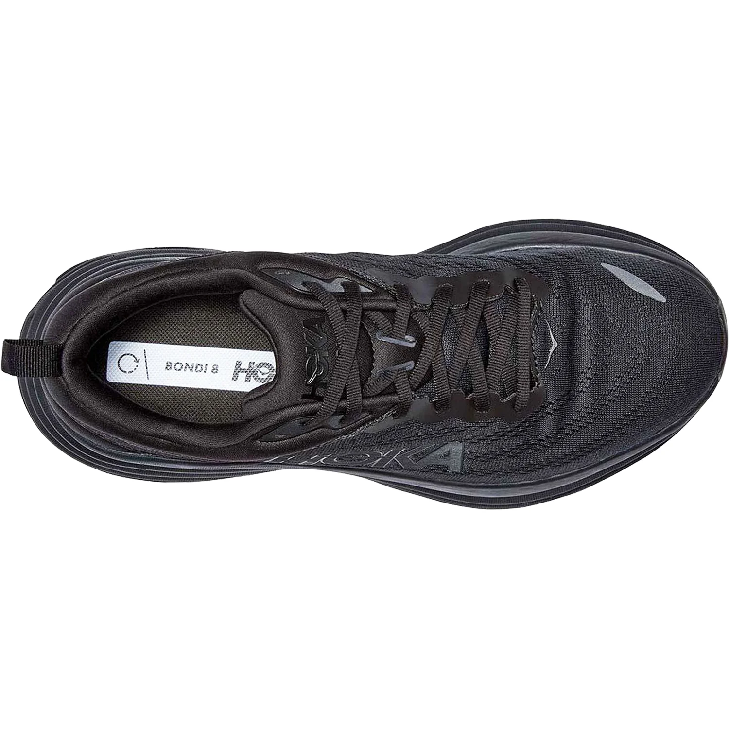 Hoka Bondi 8 (Neutral Support) Men's Running Shoes Black/Black Mesh - Image 2