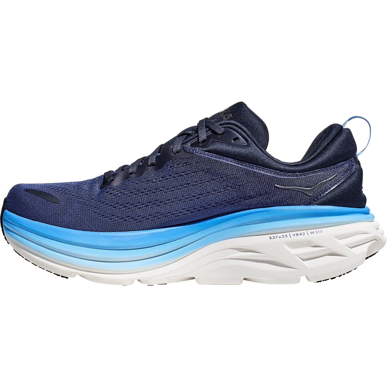 Hoka Bondi 8 (Neutral Support) Men's Running Shoes Outer Space/All Aboard Mesh - Image 3