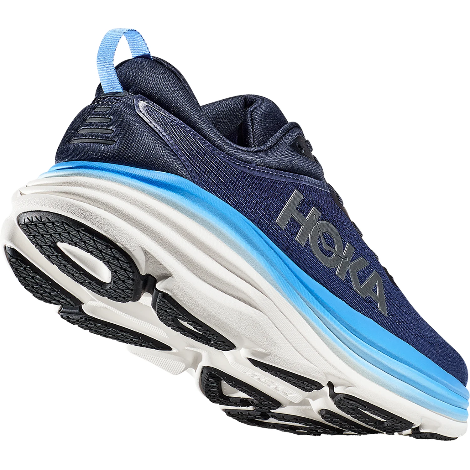 Hoka Bondi 8 (Neutral Support) Men's Running Shoes Outer Space/All Aboard Mesh - Image 4