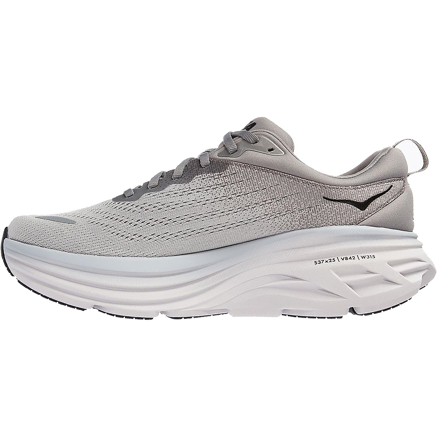 Hoka Bondi 8 (Neutral Support) Men's Max Running Shoes Sharkskin/Harbor Mist Mesh - Image 3