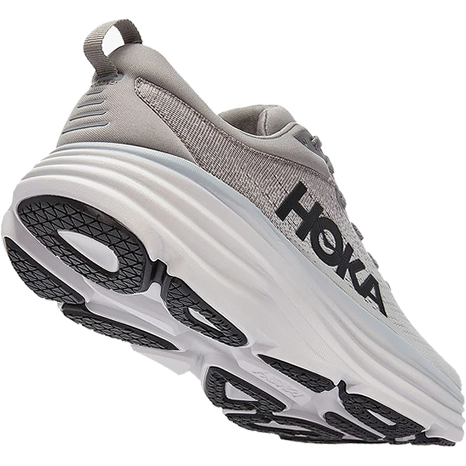Hoka Bondi 8 (Neutral Support) Men's Max Running Shoes Sharkskin/Harbor Mist Mesh - Image 4
