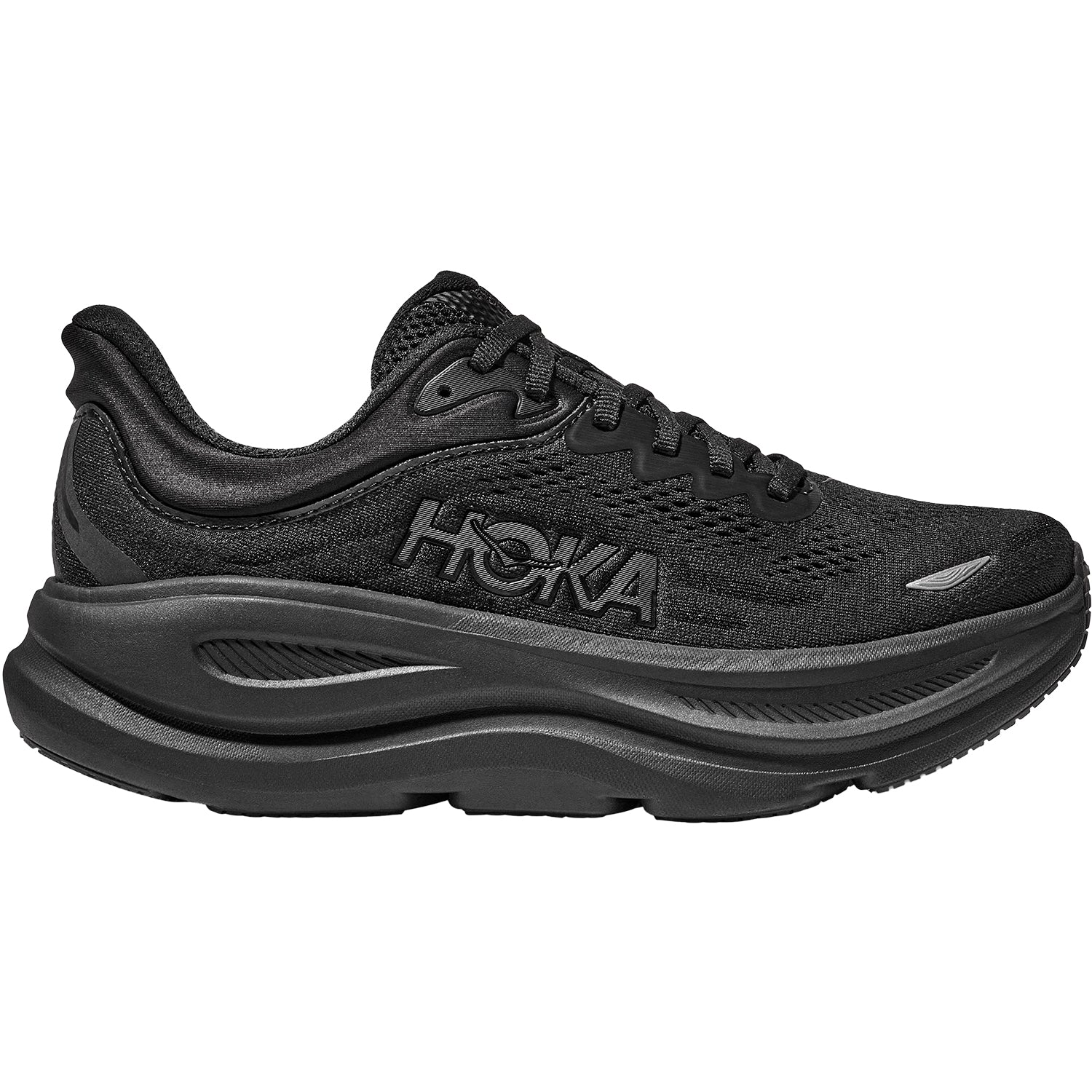 Hoka Bondi 9 (Neutral Support) Men's Athletic Shoes Black/Black Mesh