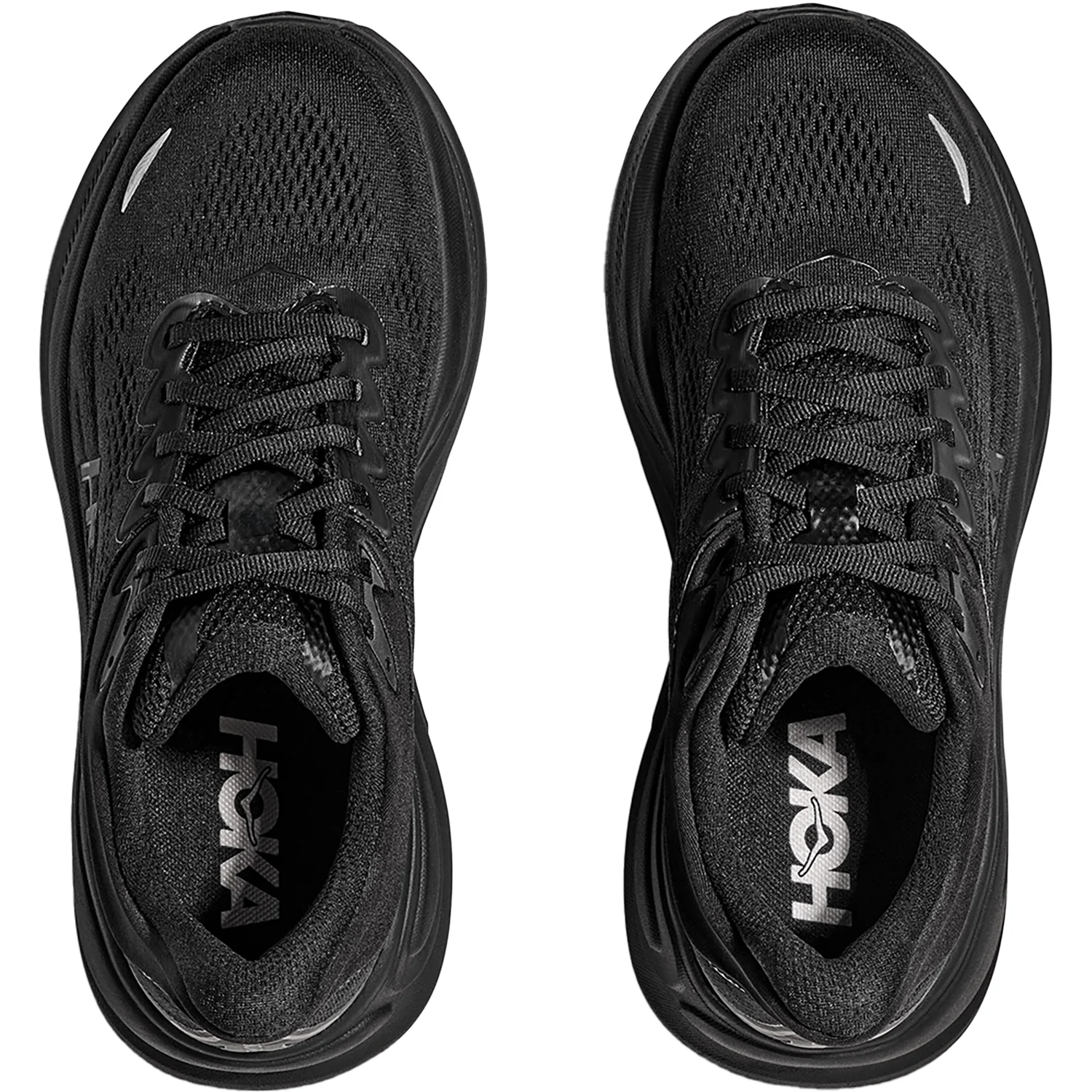Hoka Bondi 9 (Neutral Support) Men's Athletic Shoes Black/Black Mesh - Image 2