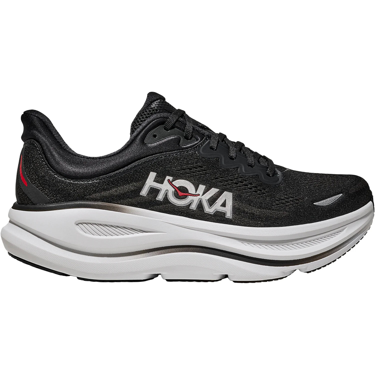 Hoka Bondi 9 (Neutral Support) Men's Athletic Shoes Black/Vermillion