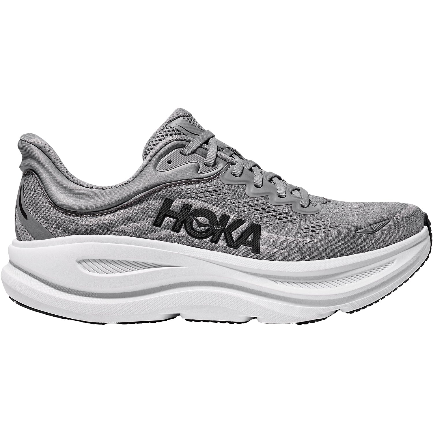 Hoka Bondi 9 (Neutral Support) Men's Athletic Shoes Galactic Grey/Stellar Grey Mesh