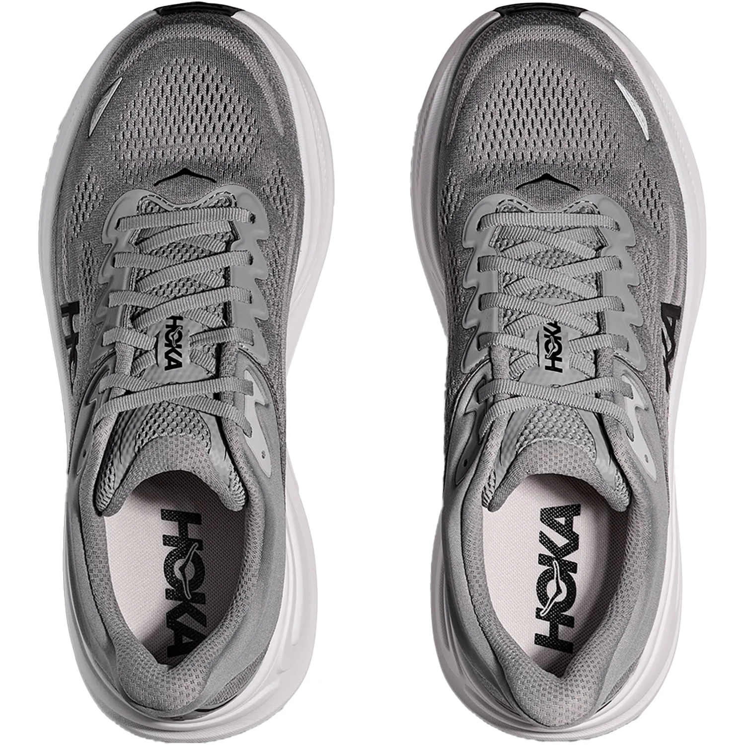 Hoka Bondi 9 (Neutral Support) Men's Athletic Shoes Galactic Grey/Stellar Grey Mesh - Image 2