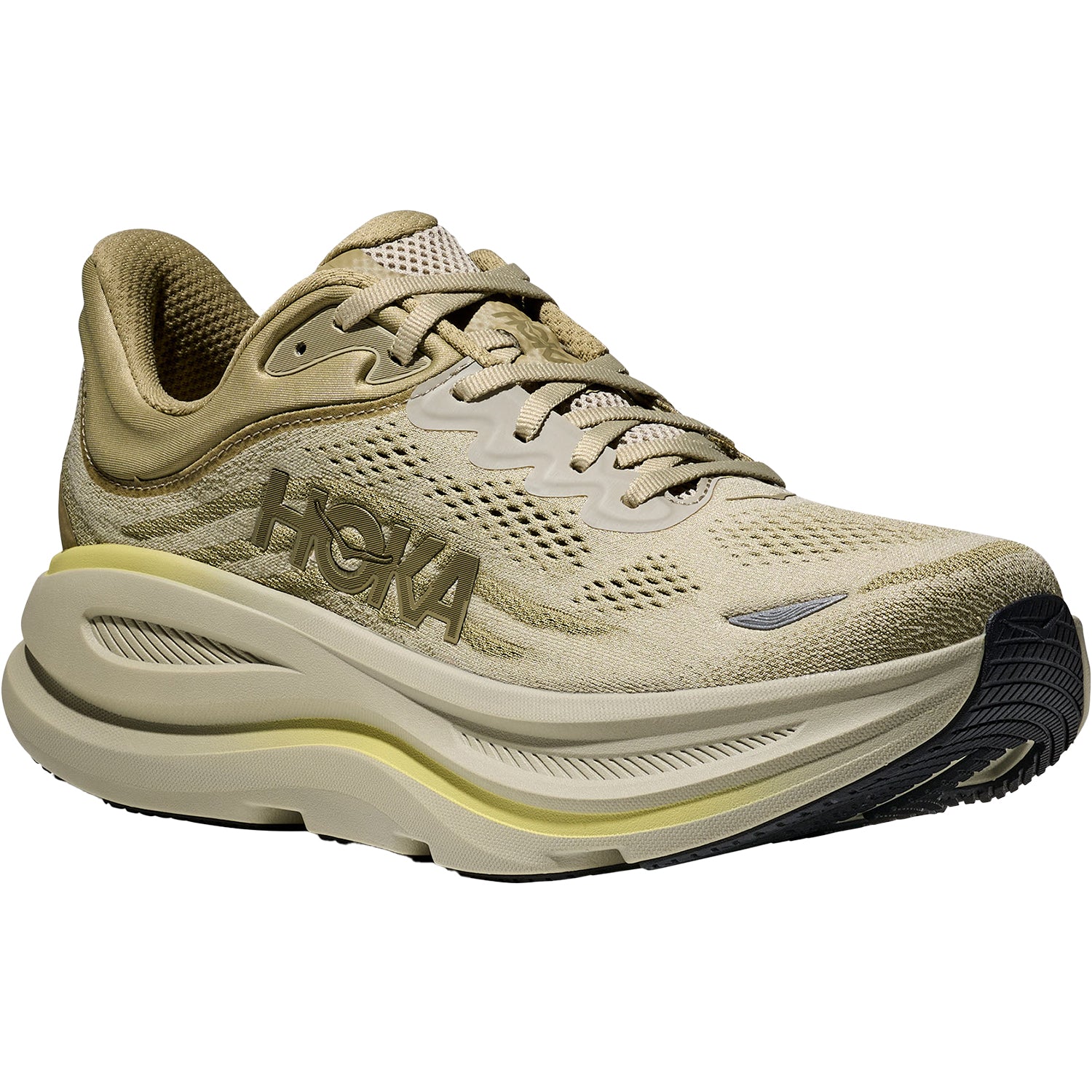 Hoka Bondi 9 (Neutral Support) Men's Athletic Shoes Grassland/Oyster Mushroom Mesh - Image 5