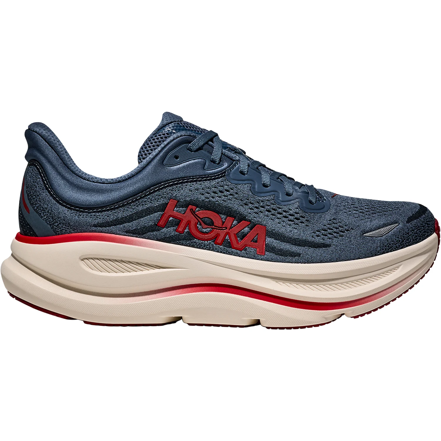 Hoka Bondi 9 (Neutral Support) Men's Athletic Shoes Thunder Cloud/Vermillion