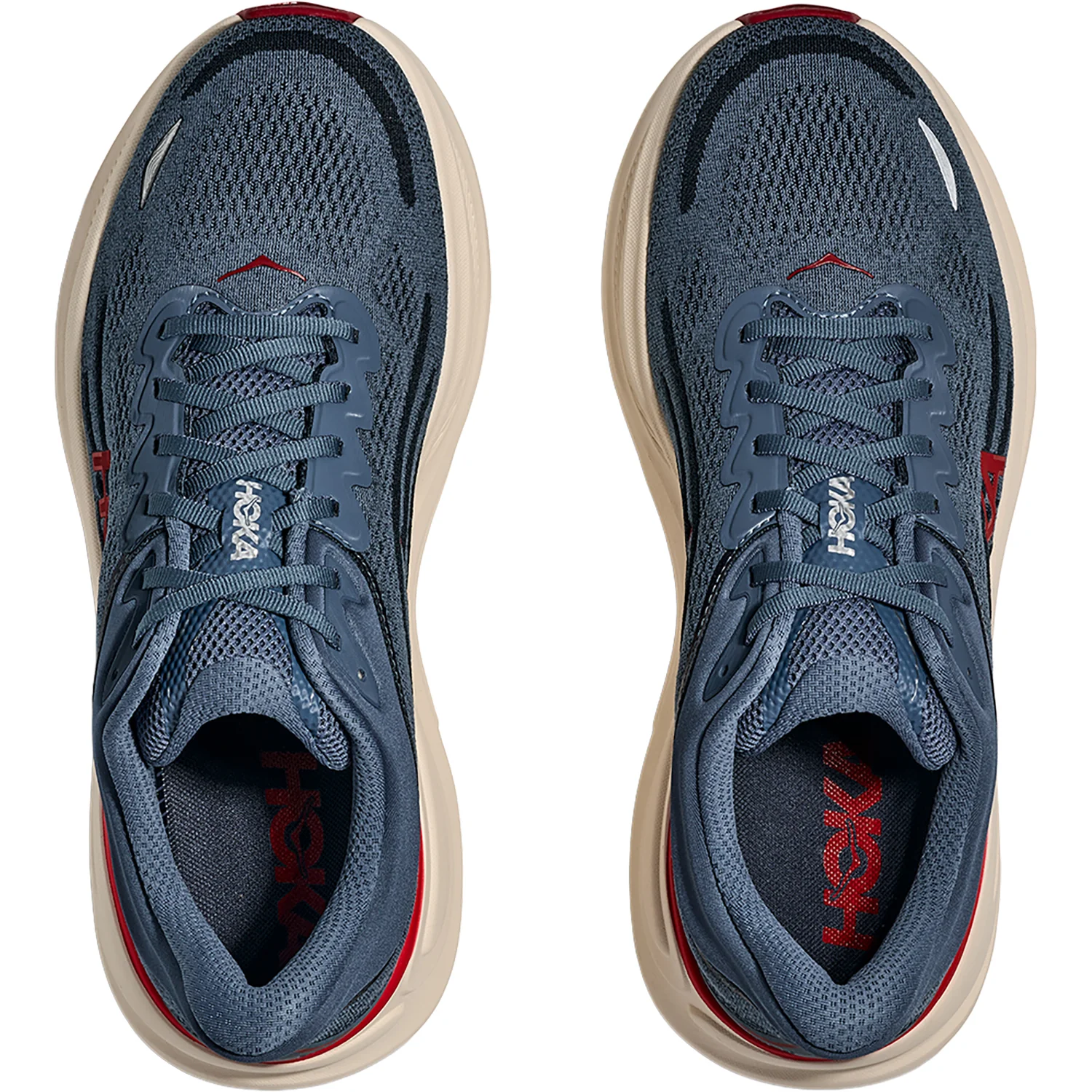 Hoka Bondi 9 (Neutral Support) Men's Athletic Shoes Thunder Cloud/Vermillion - Image 2