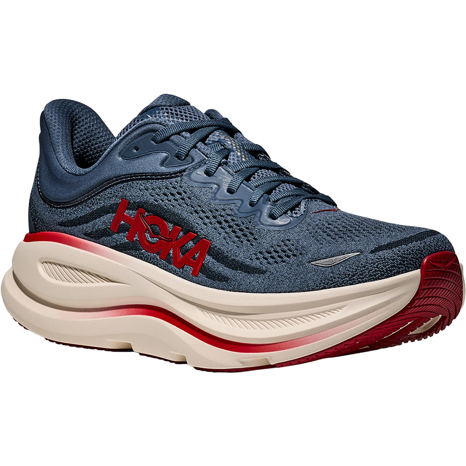 Hoka Bondi 9 (Neutral Support) Men's Athletic Shoes Thunder Cloud/Vermillion - Image 5