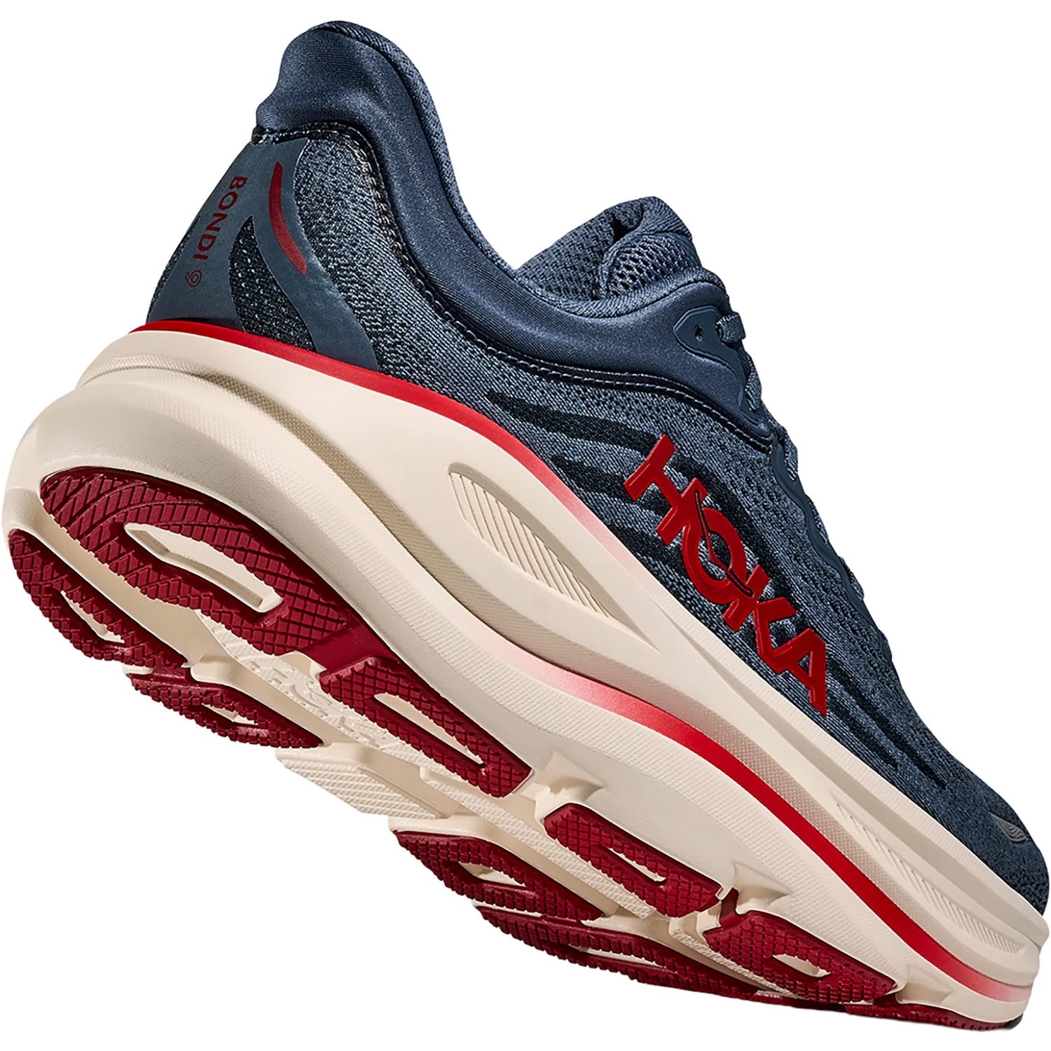 Hoka Bondi 9 (Neutral Support) Men's Athletic Shoes Thunder Cloud/Vermillion - Image 7