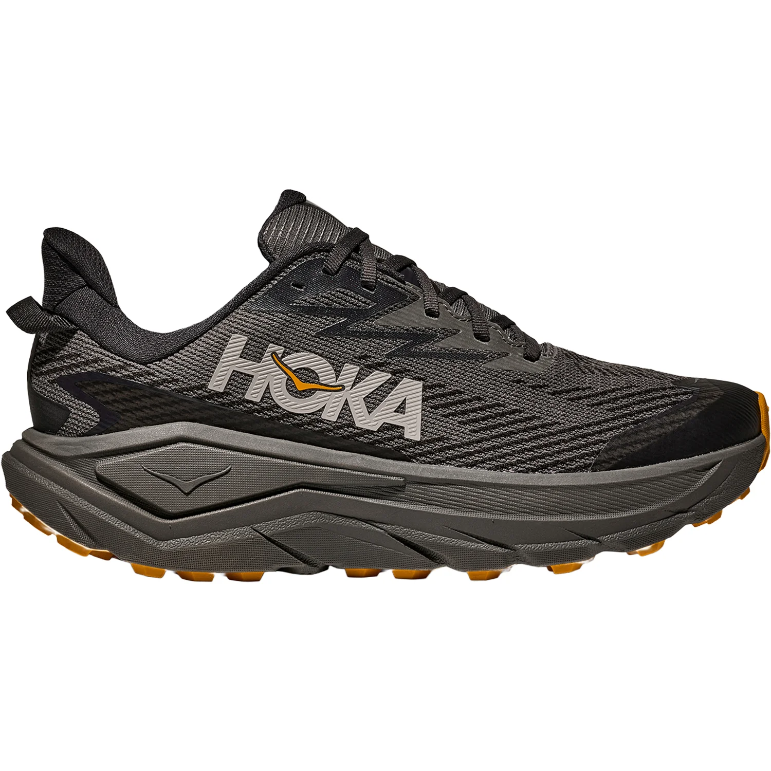 Hoka Challenger 8 GTX (Neutral Support) Men's Athletic Shoes Trail Running Asphalt Grey/Varsity Yellow