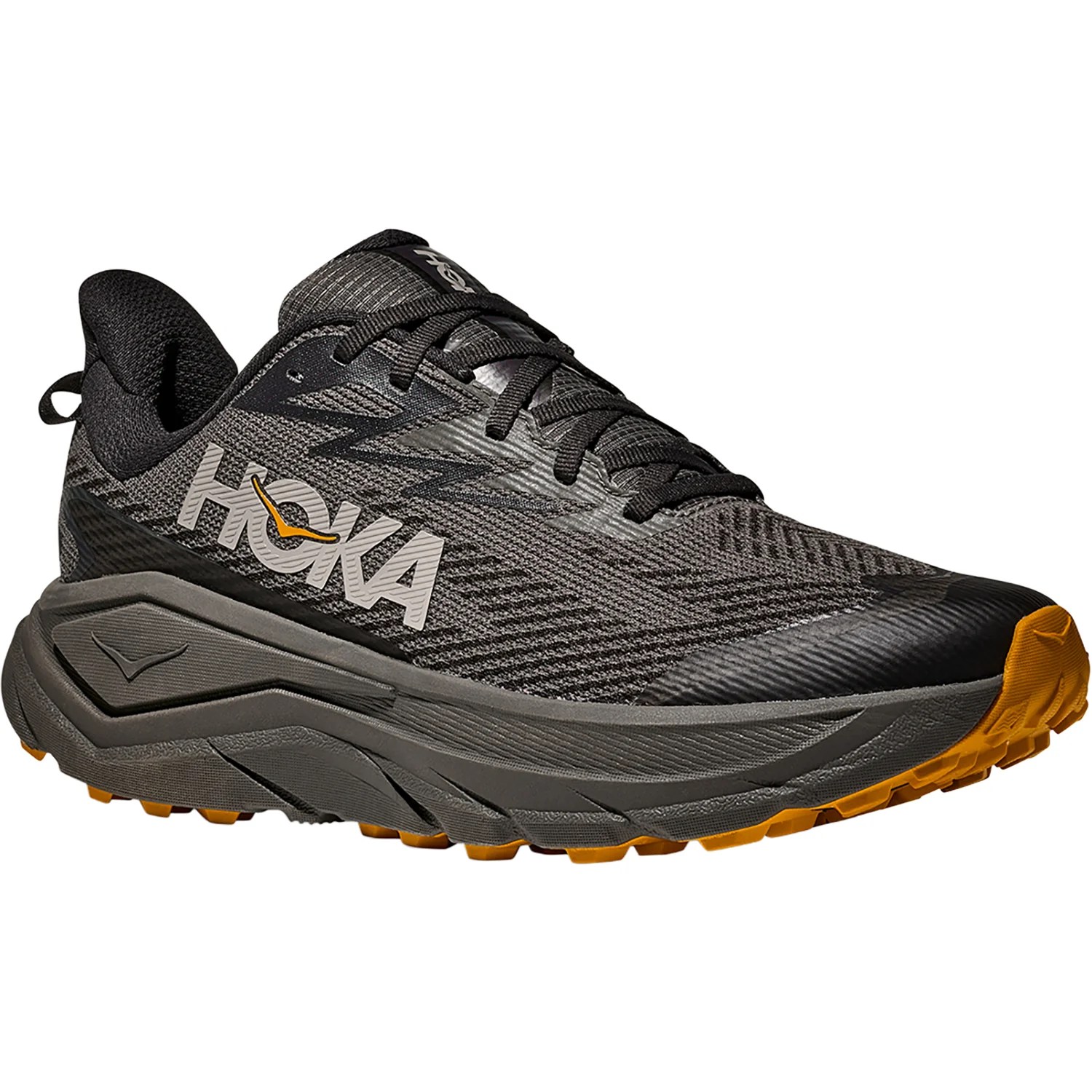 Hoka Challenger 8 GTX (Neutral Support) Men's Athletic Shoes Trail Running Asphalt Grey/Varsity Yellow - Image 5
