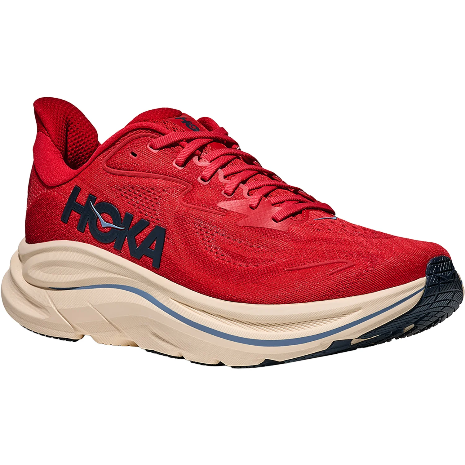 Hoka Clifton 10 (Neutral Support) Men's Athletic Shoes Vermillion/Varsity Navy - Image 5