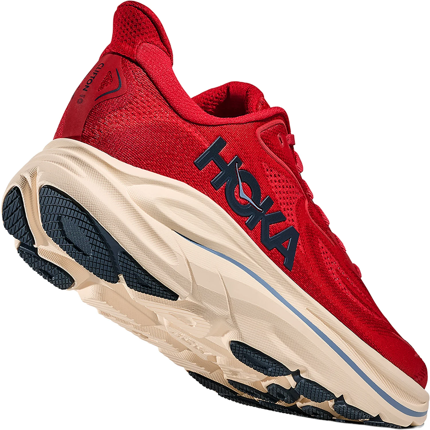 Hoka Clifton 10 (Neutral Support) Men's Athletic Shoes Vermillion/Varsity Navy - Image 7