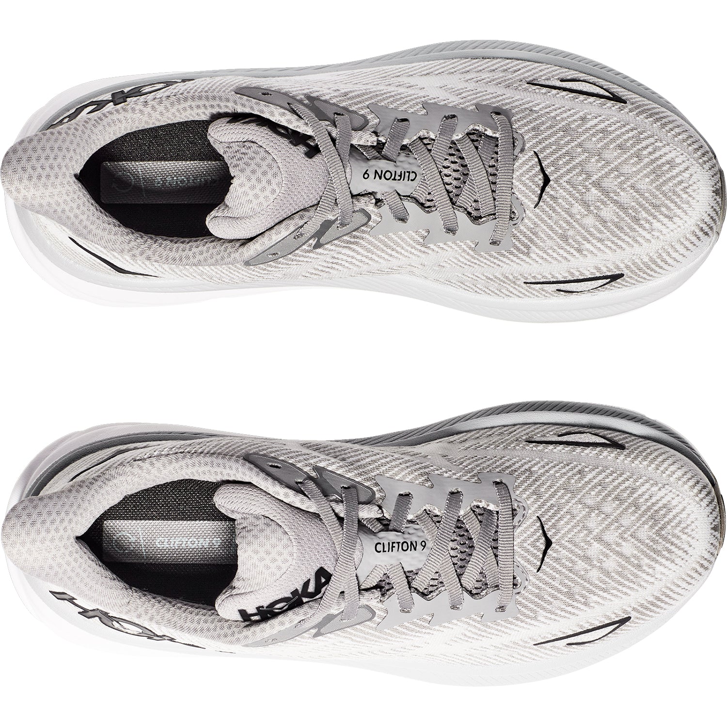 Hoka Clifton 9 (Neutral Support) Men's Running Shoes Harbor Mist/Black Mesh - Image 2