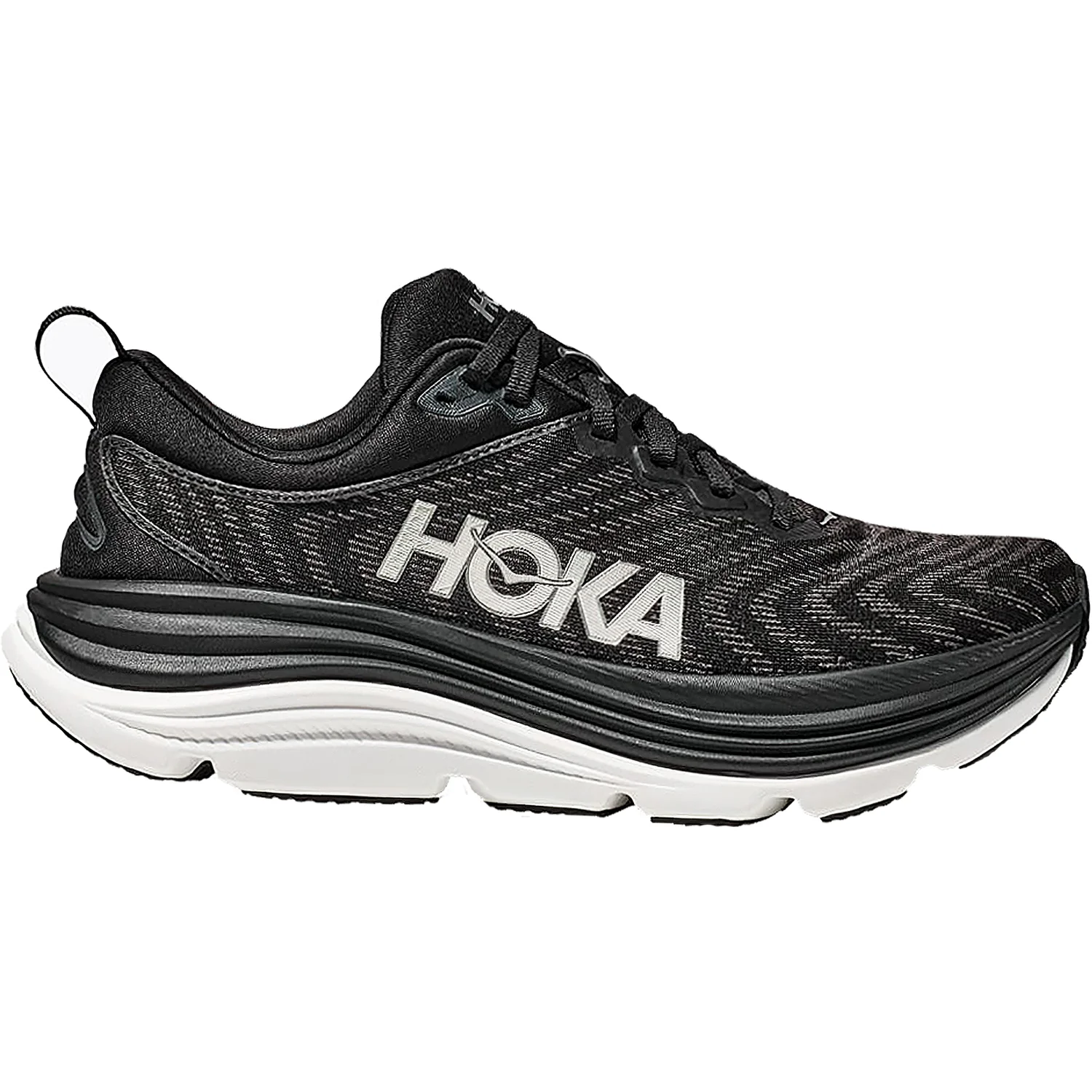 Hoka Gaviota 5 (Stability Support) Men's Everyday Running Shoes Black/White Mesh