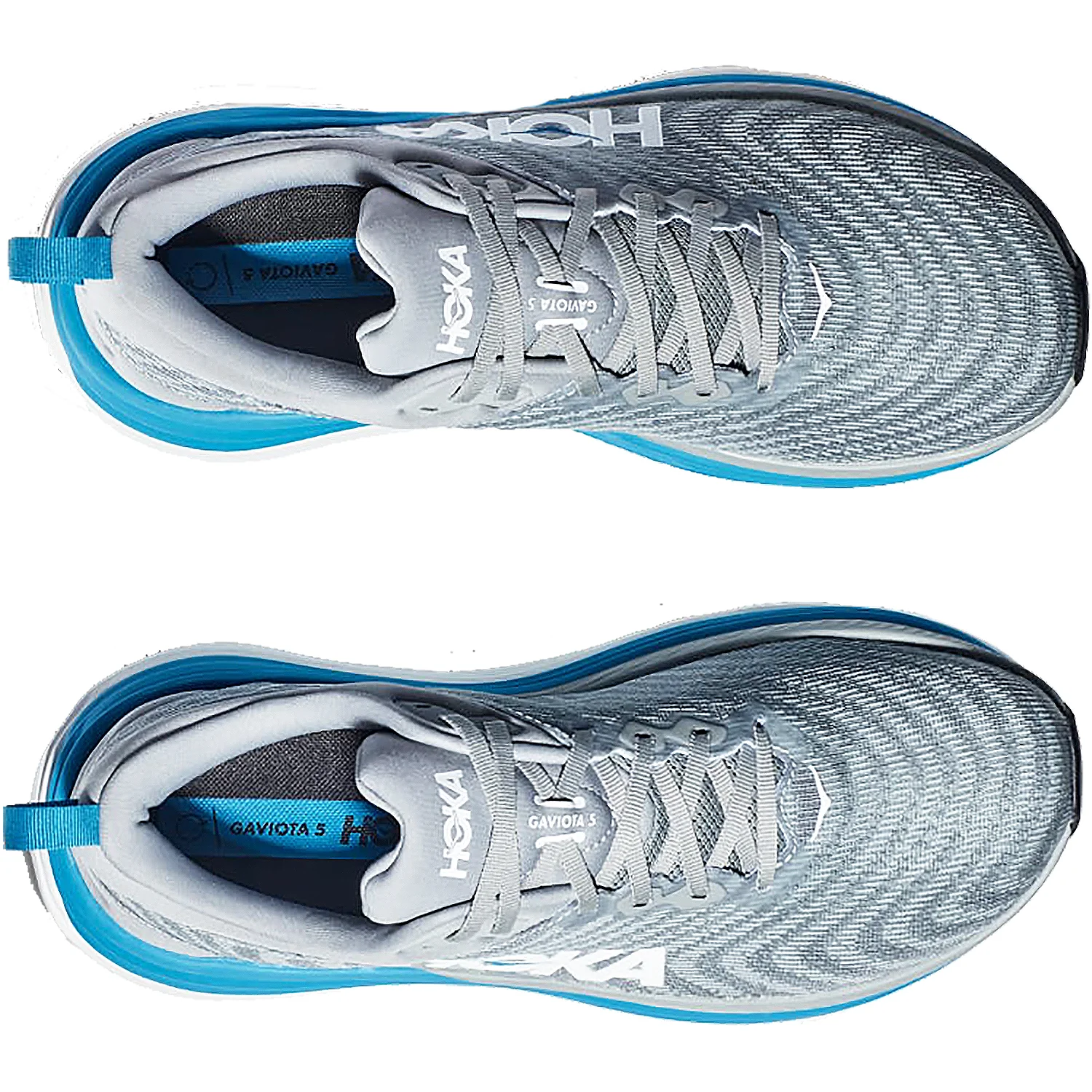 Hoka Gaviota 5 (Stability Support) Men's Everyday Running Shoes Limestone/Diva Blue Mesh - Image 2