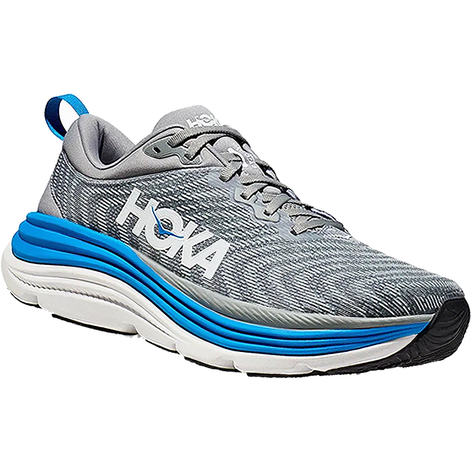 Hoka Gaviota 5 (Stability Support) Men's Everyday Running Shoes Limestone/Diva Blue Mesh - Image 3