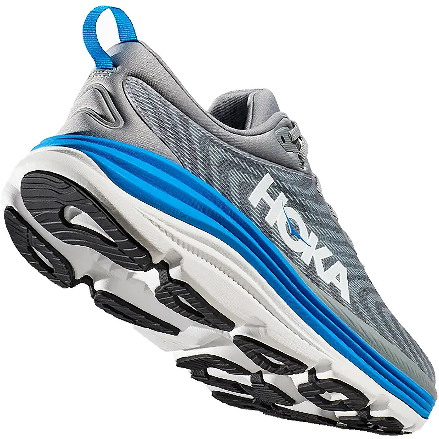 Hoka Gaviota 5 (Stability Support) Men's Everyday Running Shoes Limestone/Diva Blue Mesh - Image 4