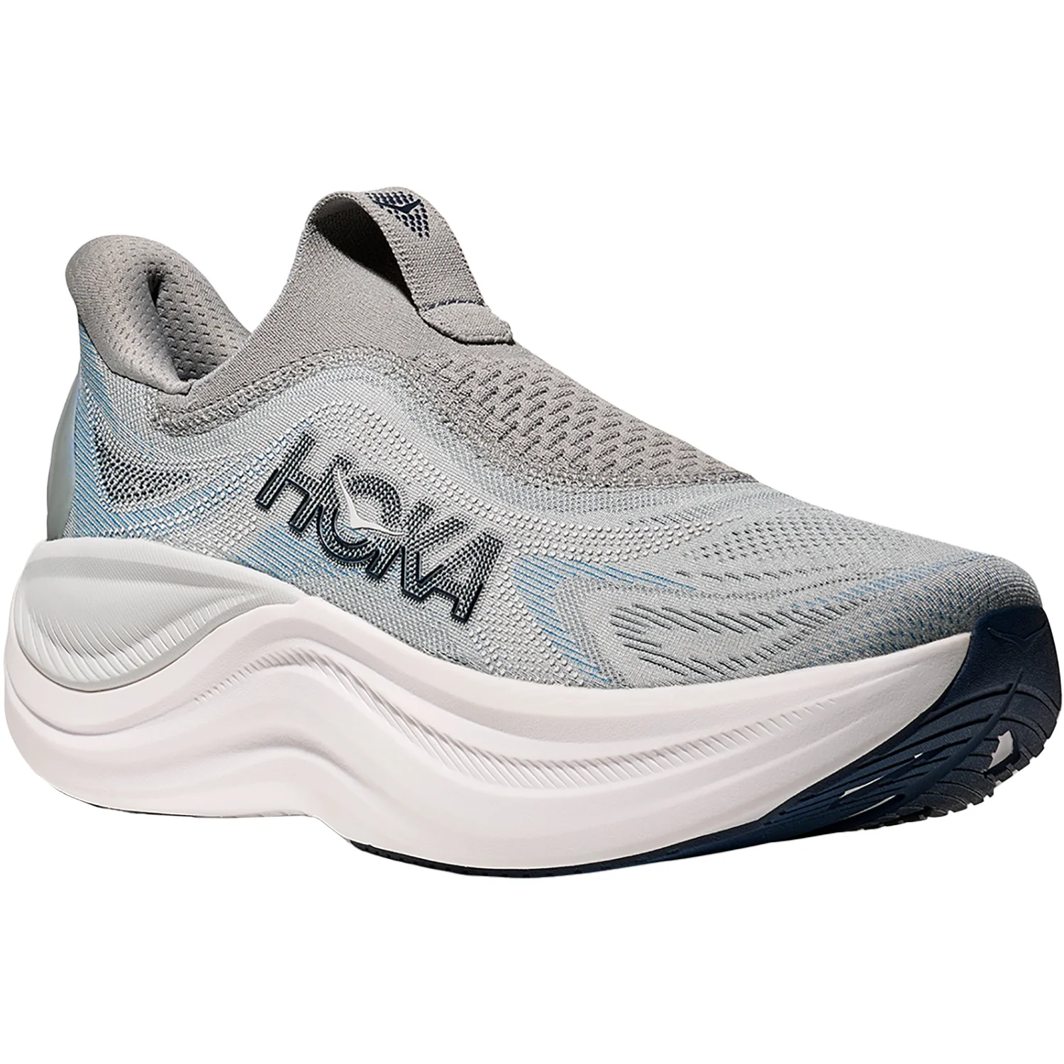 Hoka Skyward Laceless Men Men's Athletic Shoes Recovery Slip Ons Stardust/Stellar Grey - Image 5