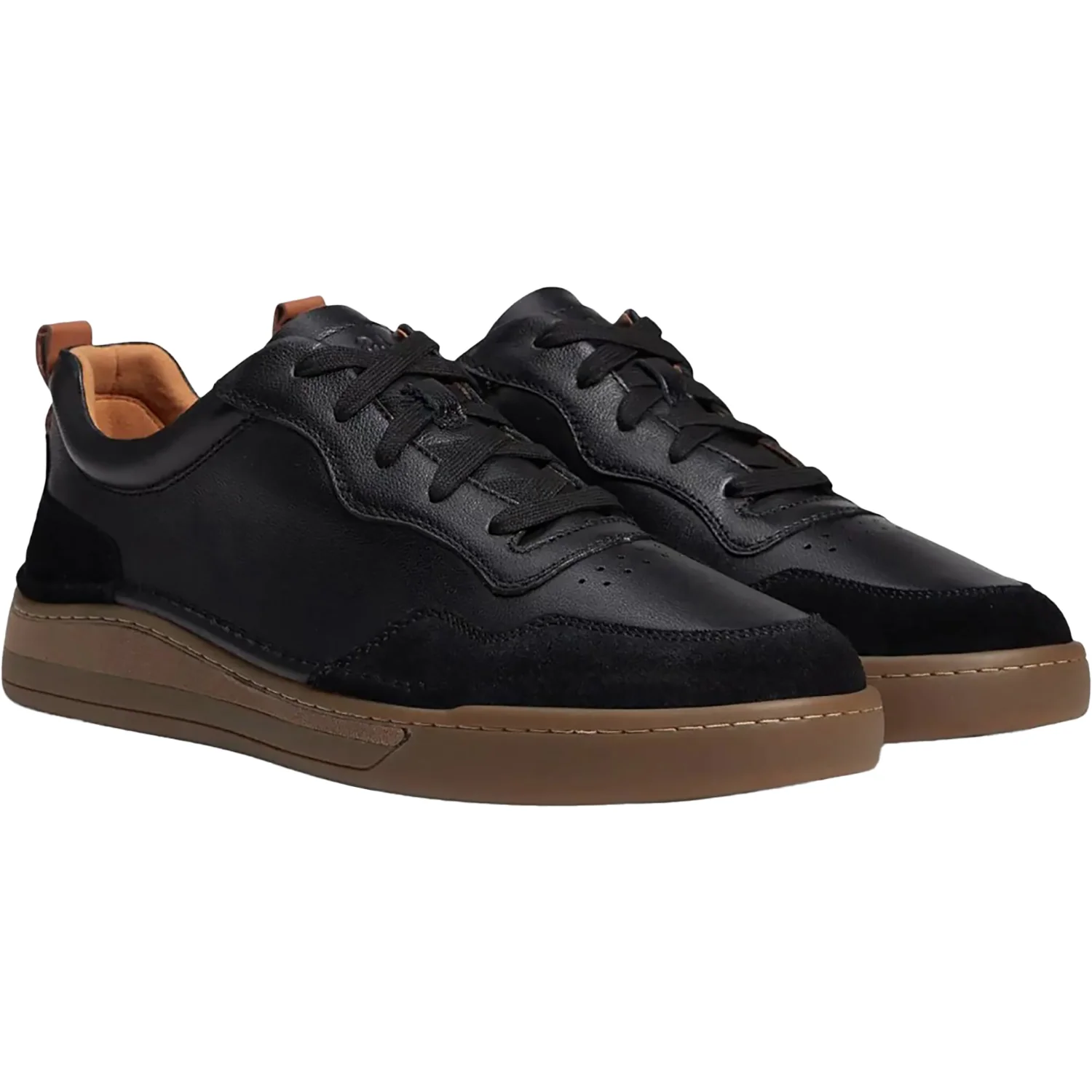 Josef Seibel Cleve 01 Men's Lace Up Shoes Black Leather/Suede Combi - Image 5