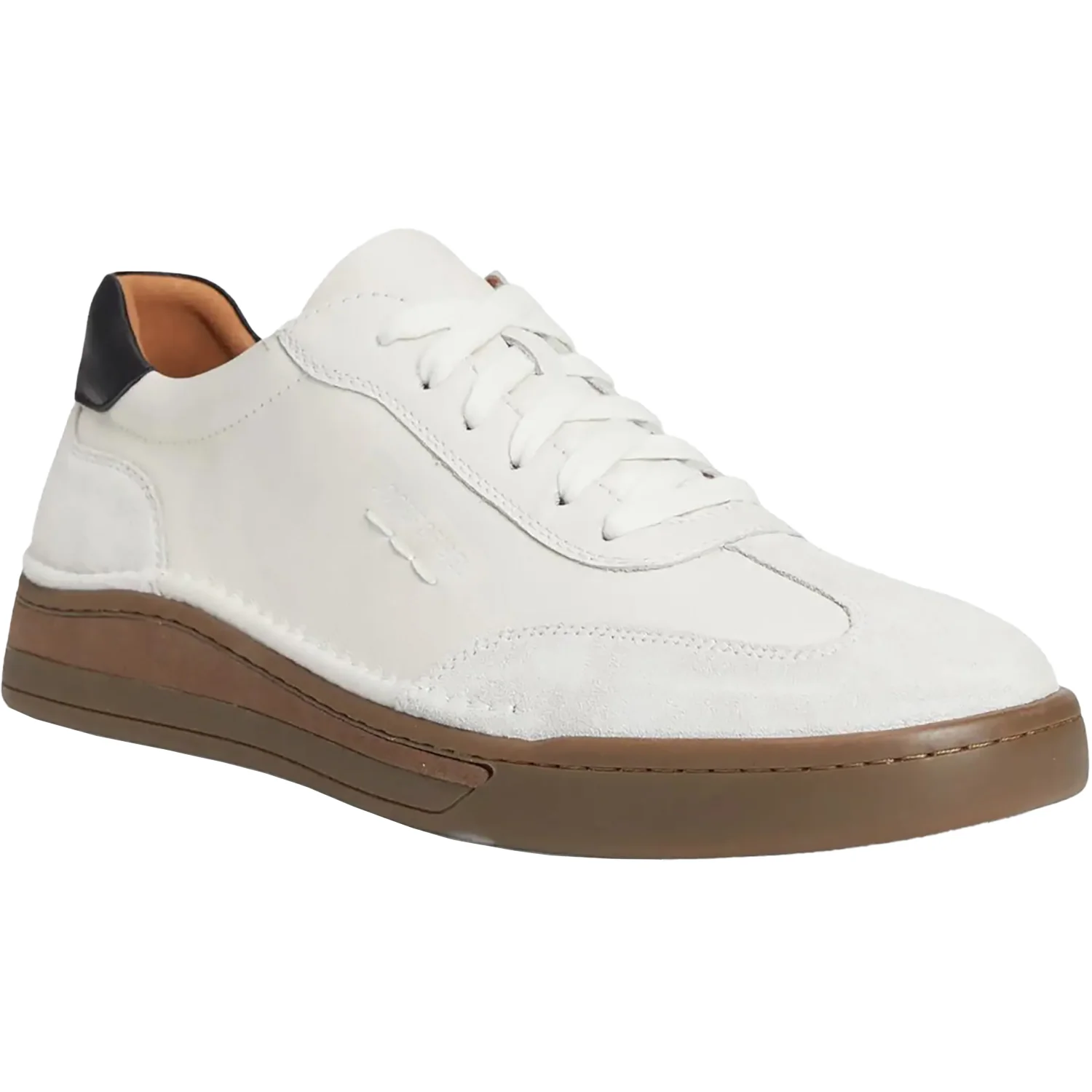 Josef Seibel Cleve 07 Men's Lace Up Shoes White Leather/Suede Combi - Image 3