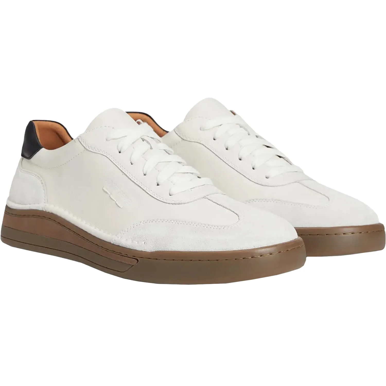 Josef Seibel Cleve 07 Men's Lace Up Shoes White Leather/Suede Combi - Image 6