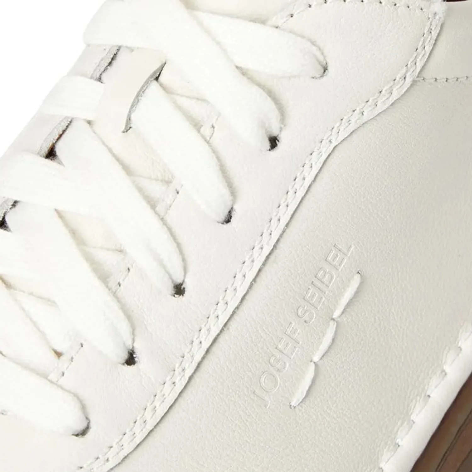 Josef Seibel Cleve 07 Men's Lace Up Shoes White Leather/Suede Combi - Image 7