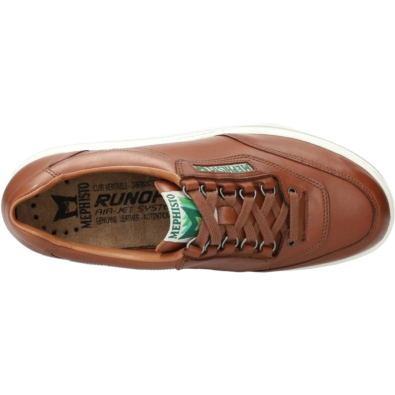 Mephisto Match Men's Lace Up Shoes Hazelnut/White - Image 2