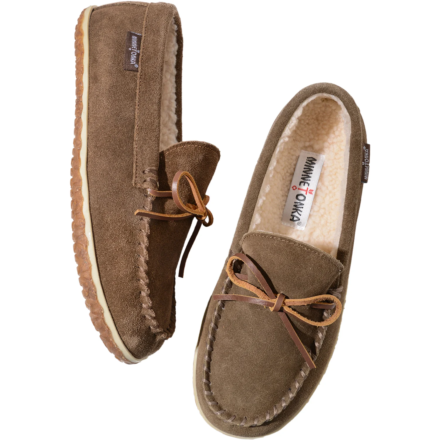 Minnetonka Tomm Men's Slippers Autumn Brown W/R Suede - Image 6