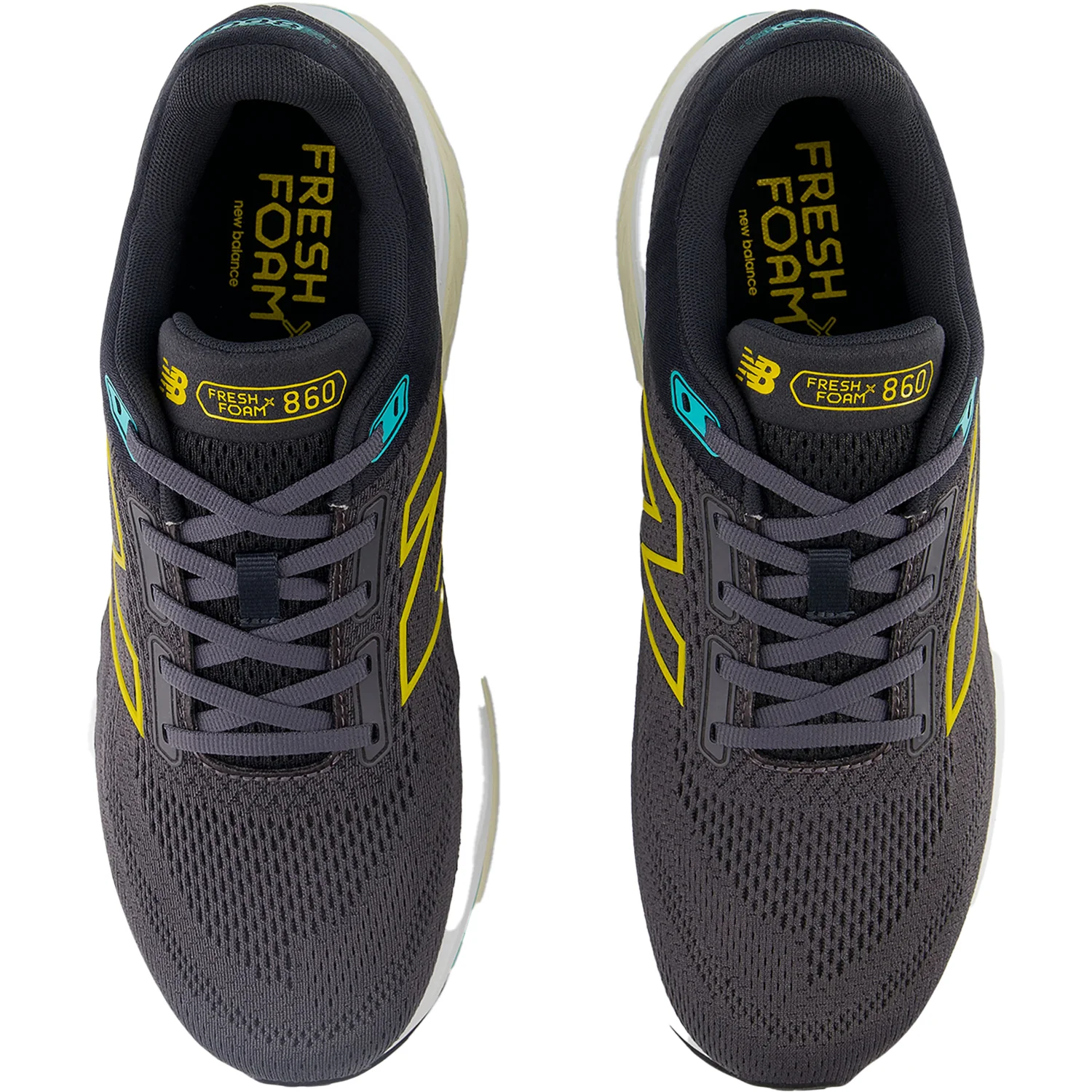 New Balance Fresh Foam X M860A14 (Stability Support) Men's Athletic Shoes Magnet/Ginger Lemon/Cyber Jade Mesh - Image 2