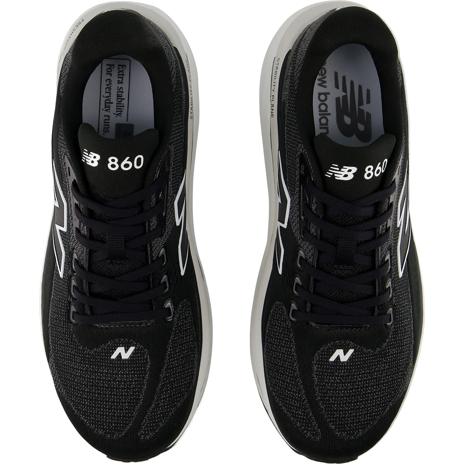 New Balance Fresh Foam X 860v15 (Stability Support) Men's Athletic Shoes Black/White - Image 2