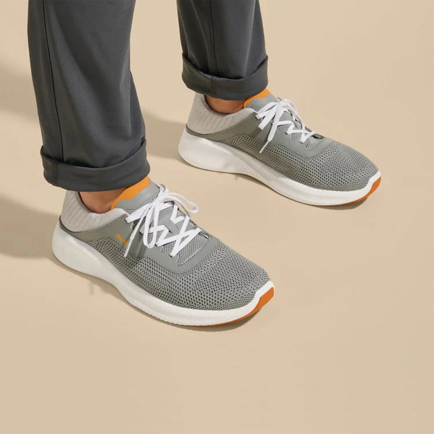 OluKai Island Hopper Men's Lace Up Shoes Storm Grey/Storm Grey Mesh - Image 3