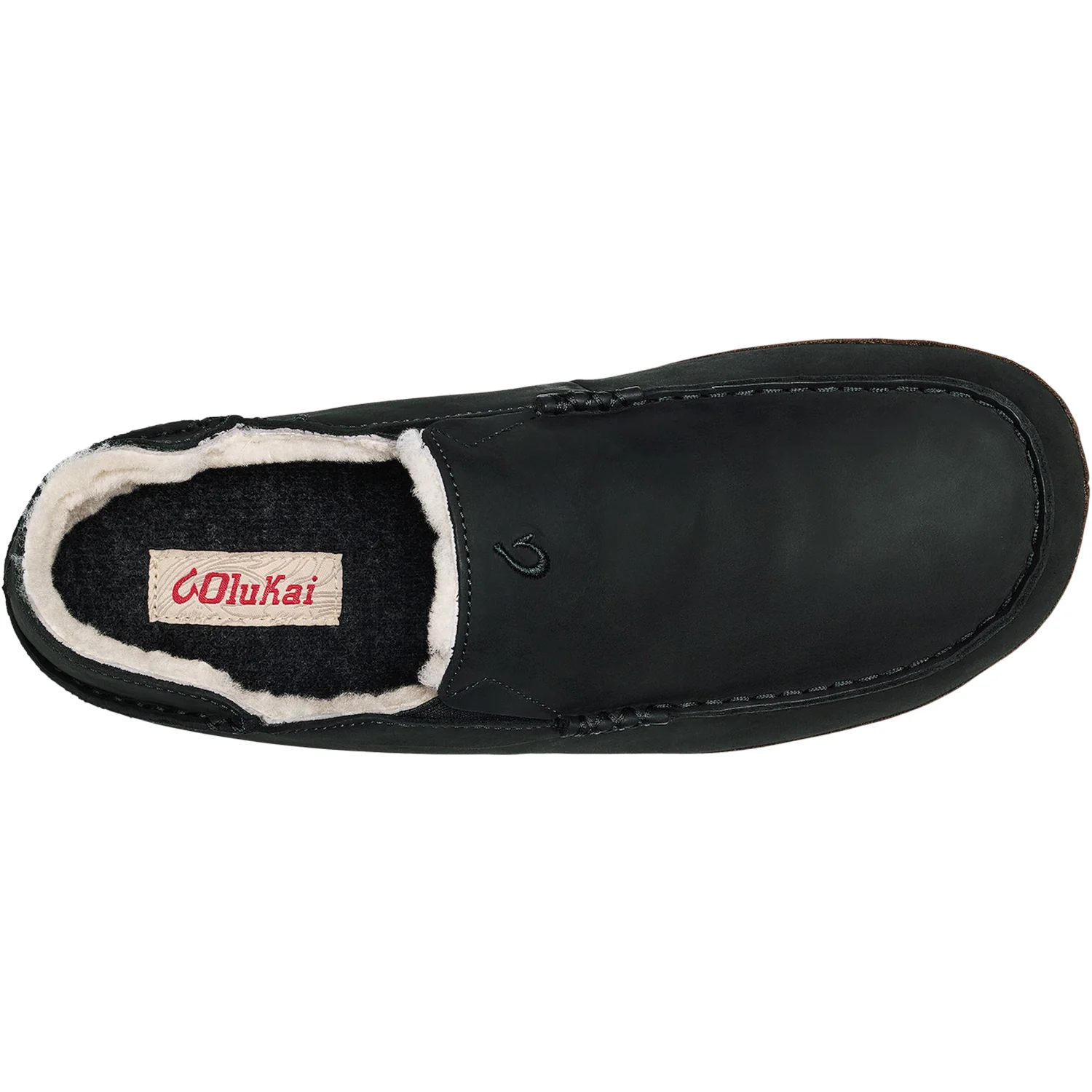 Olukai Moloa Slipper Men's Closed Back Slippers Black/Dark Java Nubuck - Image 3