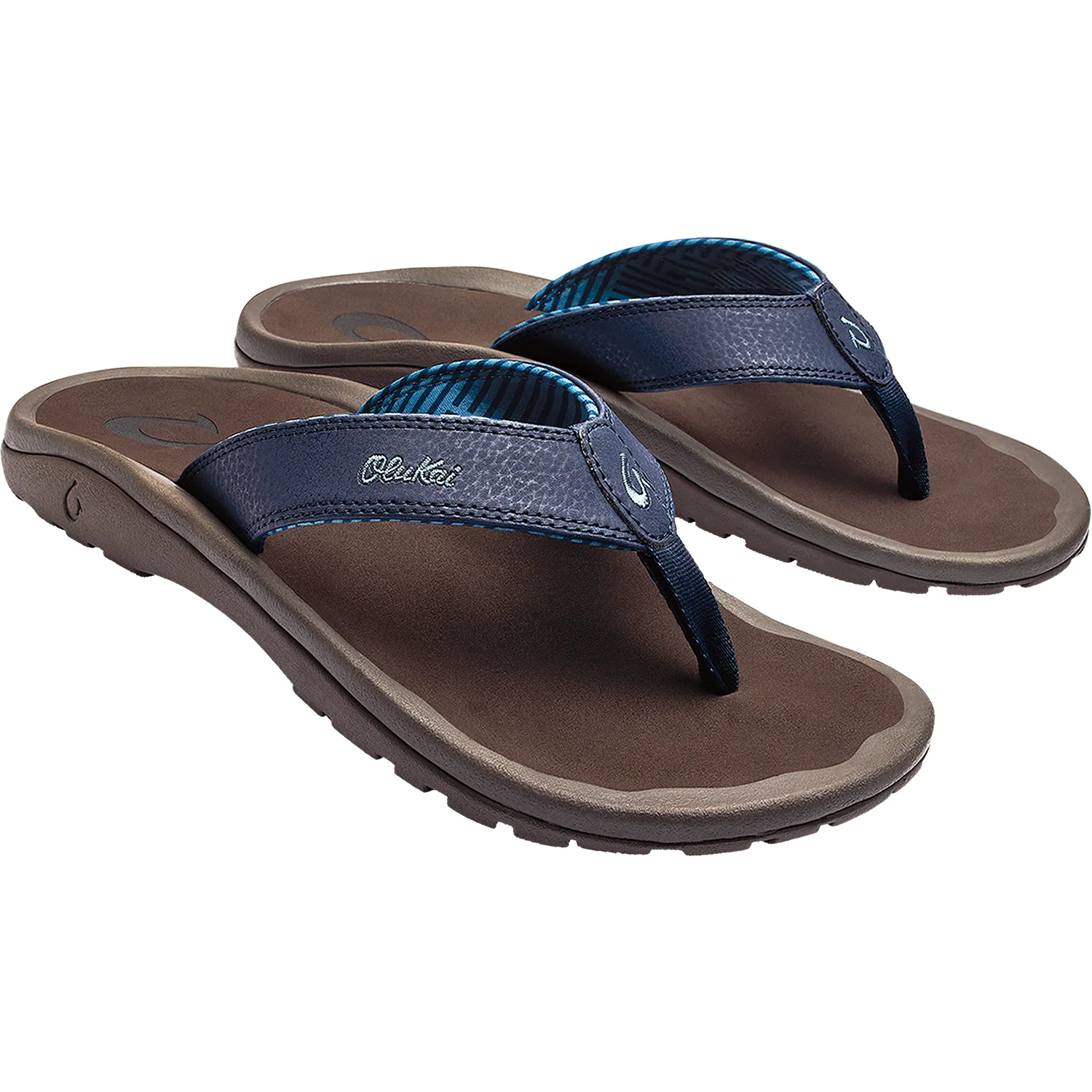 OluKai Ohana Men's Flip Flopss Blue Depth/Espresso Synthetic - Image 3