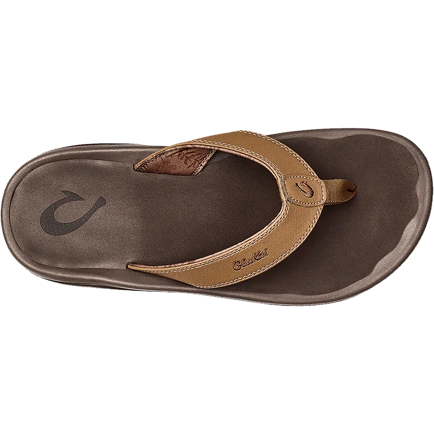 OluKai Ohana Men's Beach Sandals Tan/Dark Java Synthetic - Image 2