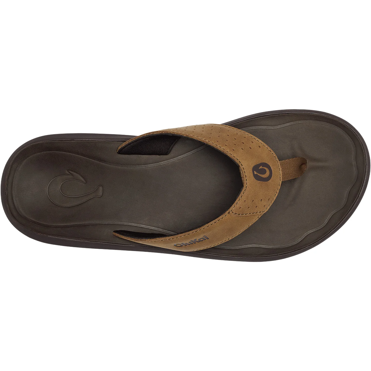 OluKai Pili Men's Thong Sandals Tan/Dark Java - Image 2