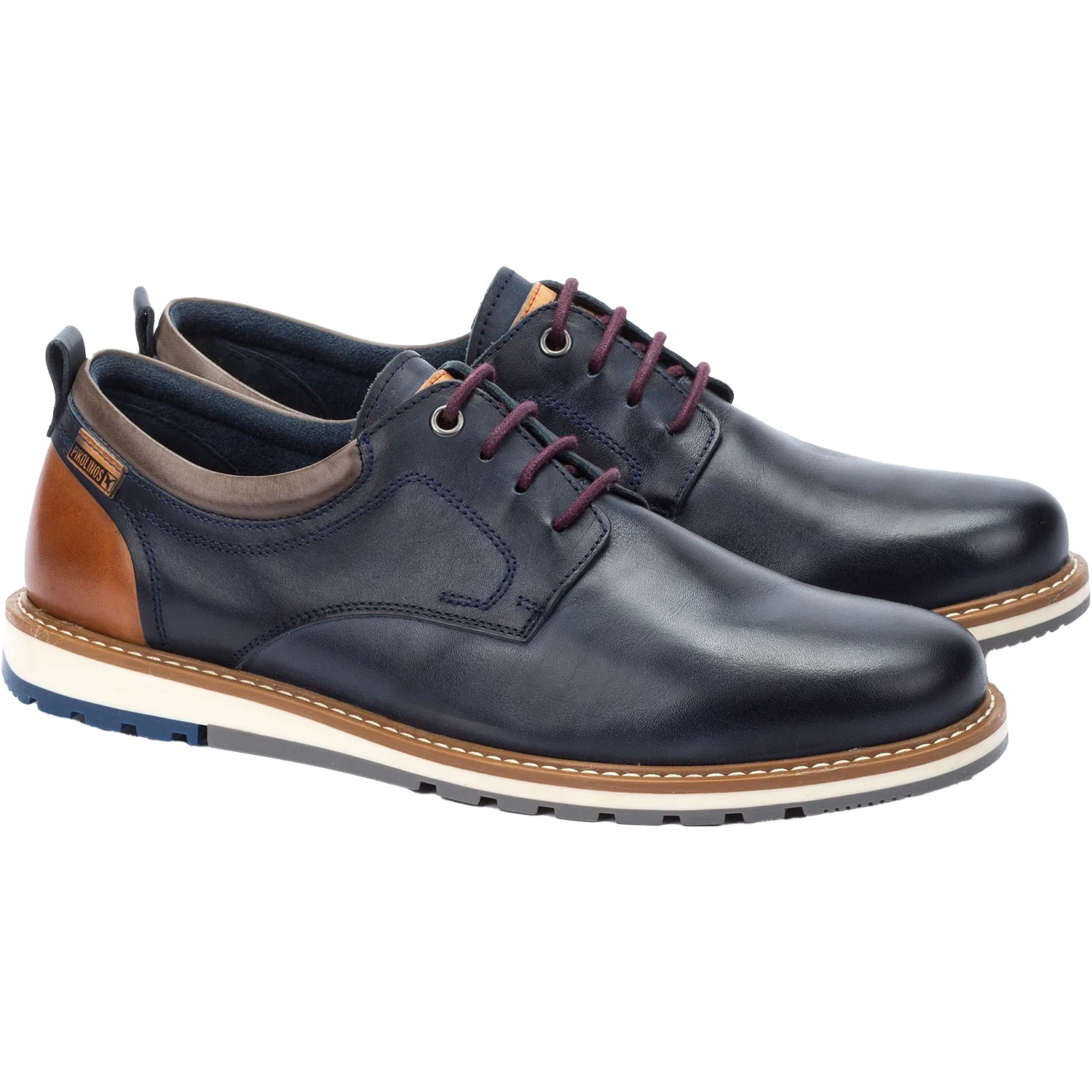 Pikolinos Berna M8J-4183 Men's Lace Up Shoes Blue Leather - Image 3