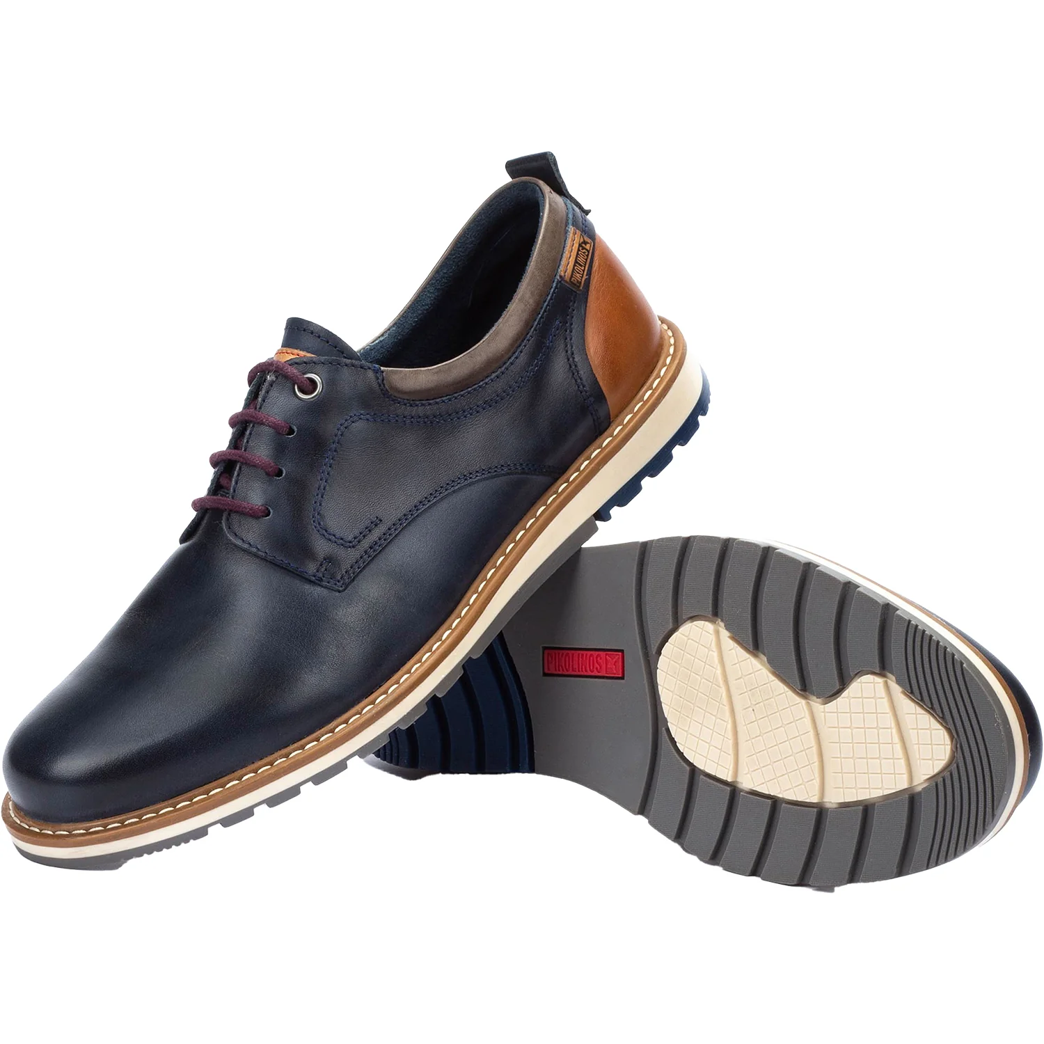 Pikolinos Berna M8J-4183 Men's Lace Up Shoes Blue Leather - Image 4