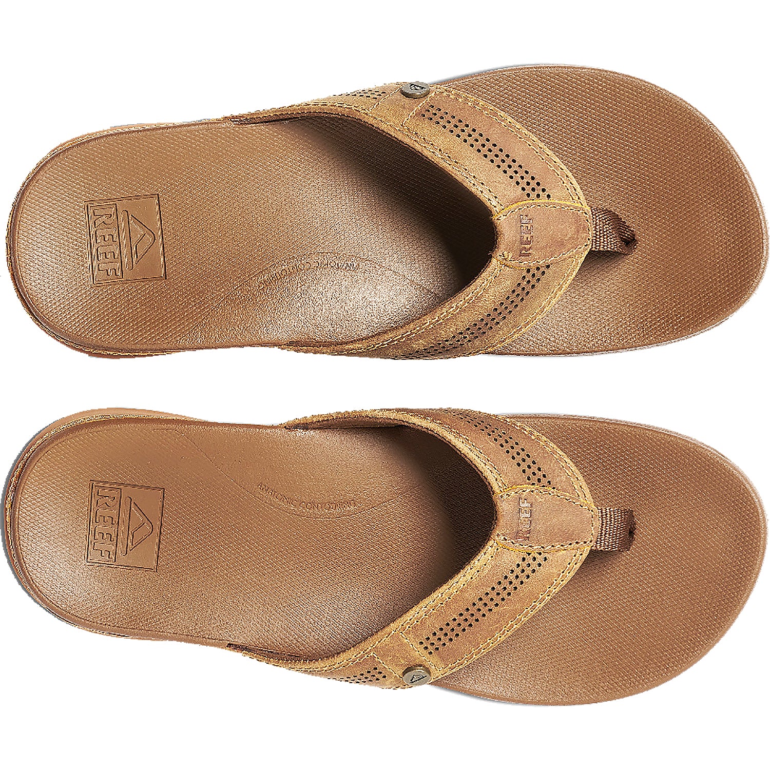 Reef Cushion Lux Men's Flip Flopss Toffee Leather - Image 2